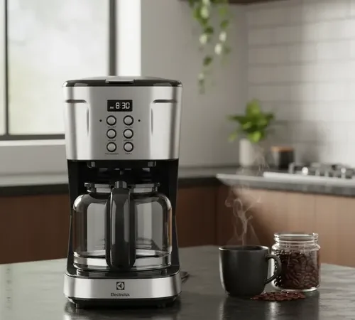 Cafeteira Elétrica Electrolux Digital 38 Xícaras Experience Programável com Timer Cor Inox 