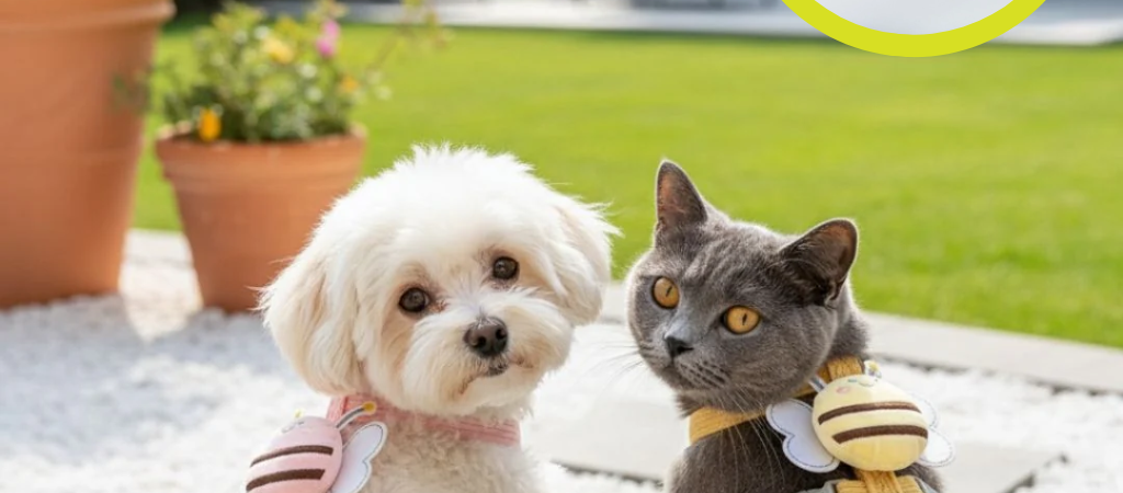 Coleira de Abelha para Gato e cachorro pequenos e outros animal de estimação.