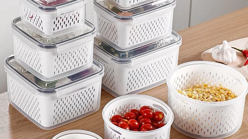 Kit 3 potes Organizadores Geladeira Organizador Alimentos Vegetais Cozinha Moderna