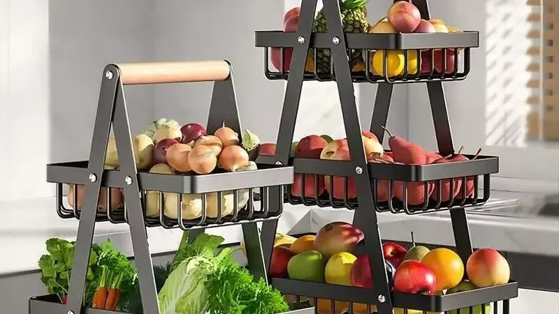 Fruteira de Mesa Premium Aramado 2 ou 3 Andares 33cm ou 47cm Altura 