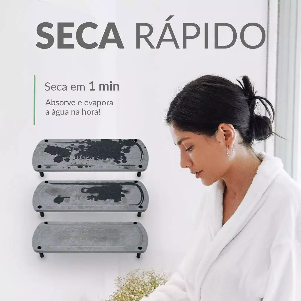 Bandeja Decorativa Banheiro Lavabo Cozinha organizadora de diatomita Drytomini