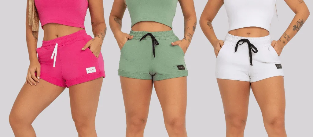 Conjunto Moletinho Feminino Moletom Academia Comfy Cropped e Short AVA Fitness