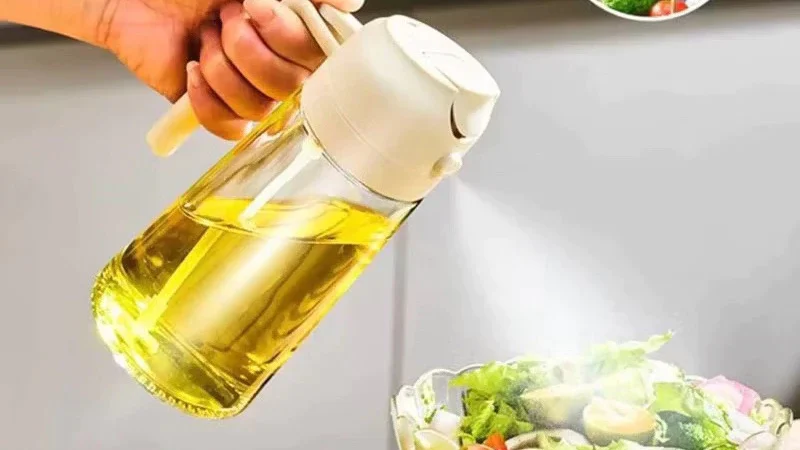 Borrifador Dosador 2 em 1 Para Azeite Vinagre Oléo Vidro Vinagreiro Azeiteiro Cozinha 470ML