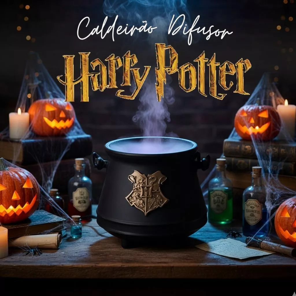 Luminária Difusor Caldeirão Hogwarts – Decoração ambiente temático Harry Potter