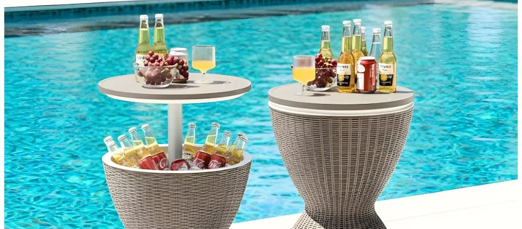 Mesa Cooler Bar 3/1 Balde Térmico Mesa Suporte Para Bebidas