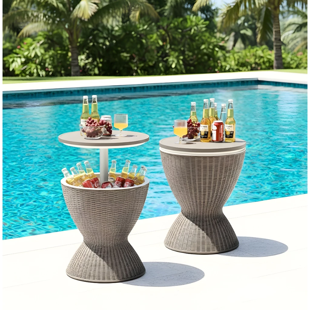 Mesa Cooler Bar 3/1 Balde Térmico Mesa Suporte Para Bebidas