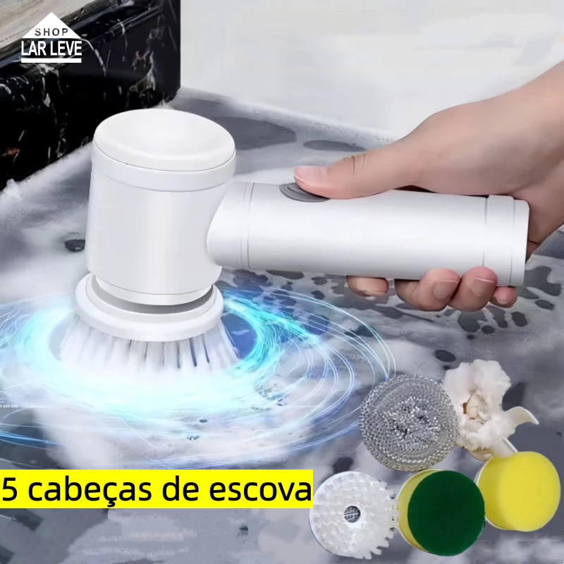 Kit Escova Elétrica de Limpeza 5 em 1 Sem Fio，Limpador Multiuso Prático para Cozinha e Banheiro
