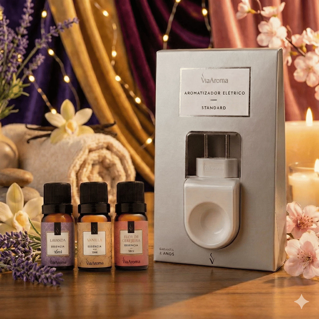 Difusor Aromatizador Elétrico Standard Via. Aroma Com Essência, Bivolt, Difusor Aromaterapia.
