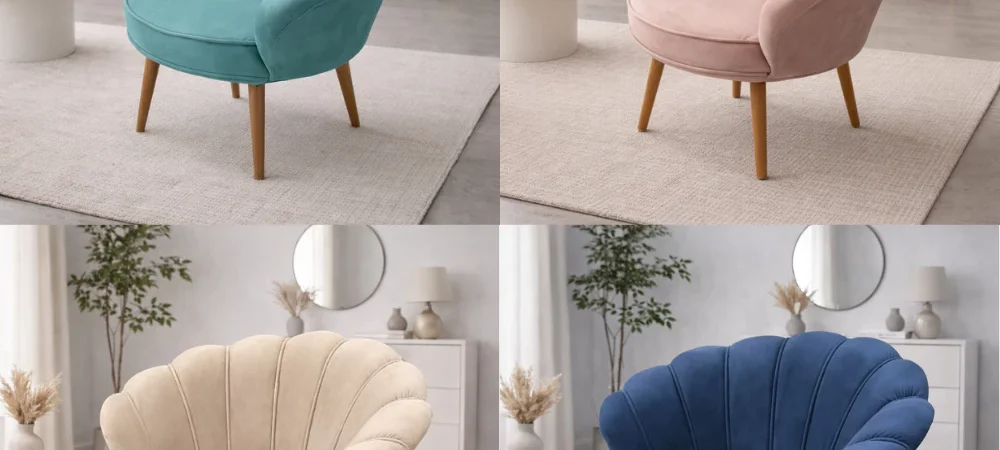 Poltrona Pétala Decorativa Veludo. Premium Pés Palito