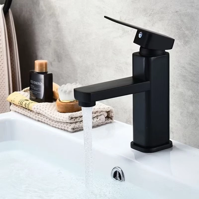 Torneira Para Banheiro Lavabo Cuba Luxo Moderna Preta e Cromada