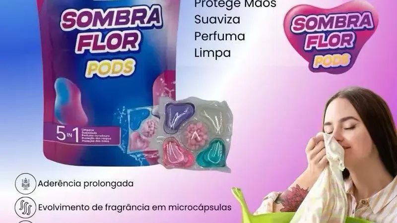 Sabão em Cápsulas 5 em 1 Lava Roupas Concentrado – 24 Unid Perfume Floral Limpeza