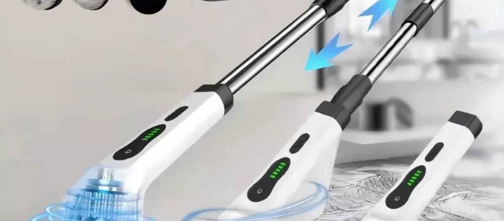 Escova de Limpeza Elétrica 9 em 1, com Cabo Alongador – Rotatória e Recarregável