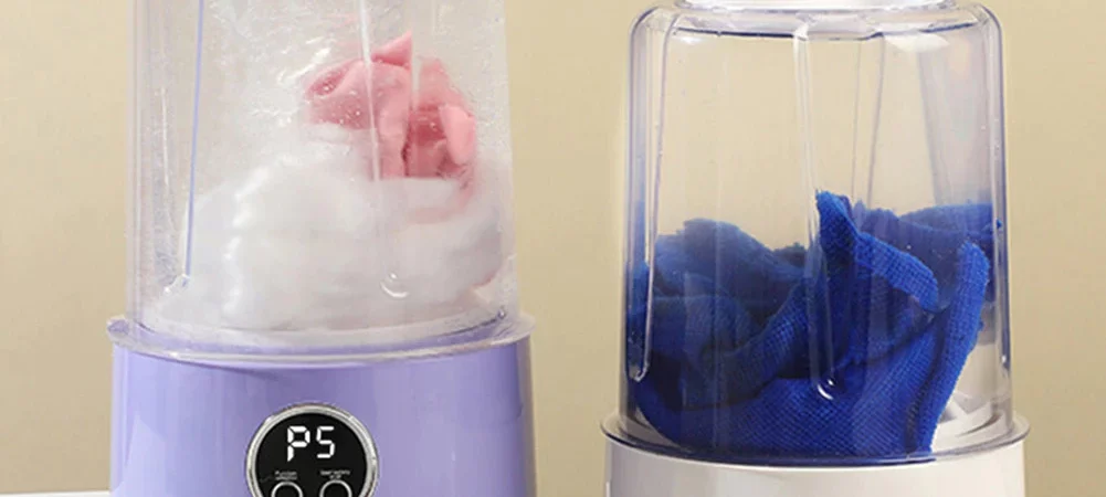 Mini Lavadora Portátil 1000ml Compacta para Roupas Delicadas e Bebê