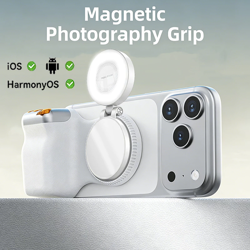 Suporte Magnético Celular Alça Grip Alça Magnética Fotografia MagSafe Controle Remoto Bluetooth