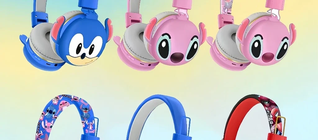 Fone de Ouvido Infantil Bluetooth Sem Fio Alta Headphone Stitch /Sonic.