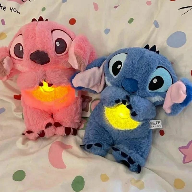 stitch de Pelúcia que Respira e Ajuda na Hora de Dormir-(Respira, com Luzes e Sons Relaxantes)