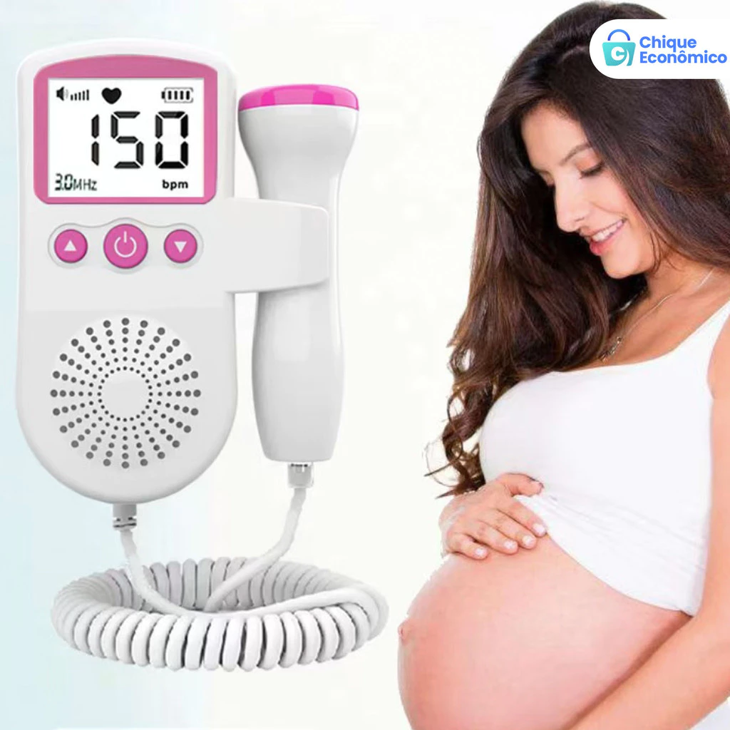 Monitor Fetal Doppler Ultrassom Ouvir Batimentos Bebe