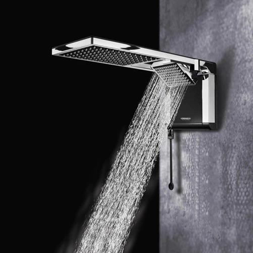 Chuveiro Elétrico Ducha Acqua Duo Ultra Preto Cromado Lorenzetti