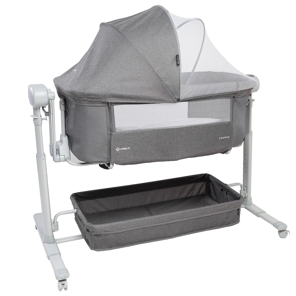 Berço co-bed Lounge cor cinza com balanço automático Safety