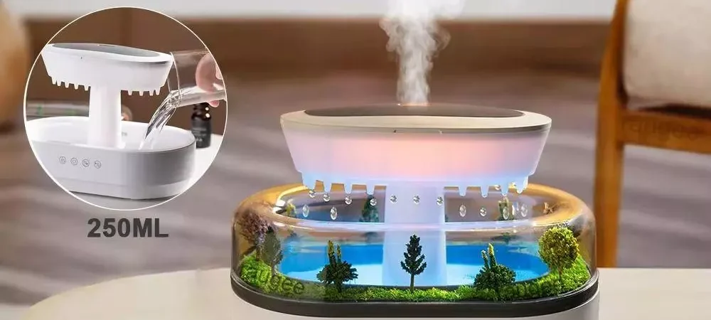 Umidificador Difusor De Aroma Ultrassônico De Gota De Chuva