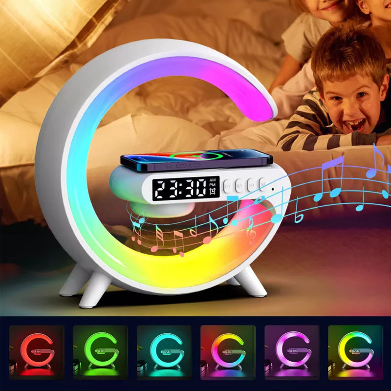 Despertador 3 Em 1/ Alto-Falante, Bluetooth, Carregador Sem Fio, Com 256 LED.