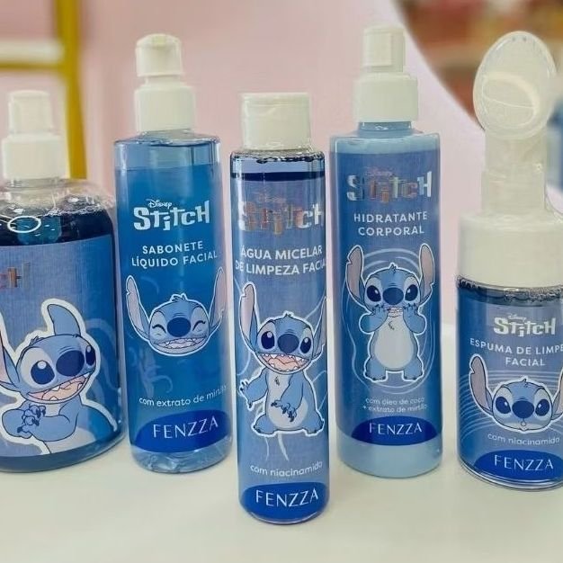Kit C/ 5 Produtos De Skincare Lançamento Stitch Disney Fenzza
