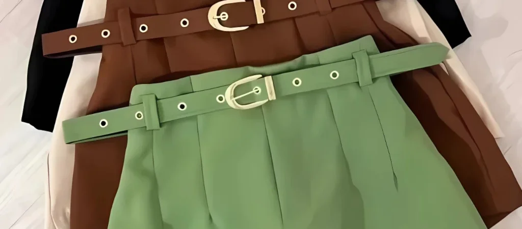 KIT Short Alfaiataria Cintura Alta Social Com Cinto e Bolso (8)
