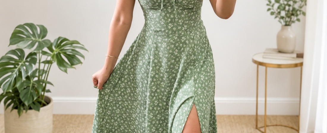 Vestido Feminino Mídi Romântico Estampa Floral (6)
