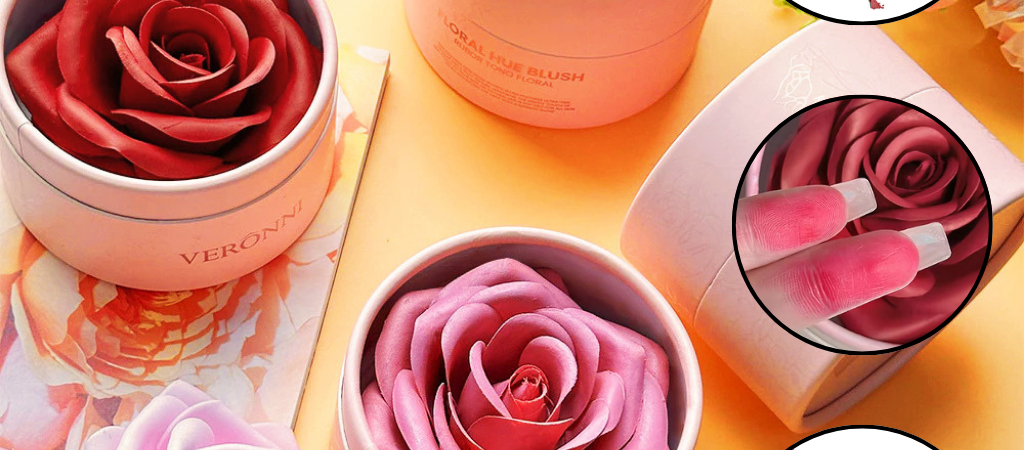 Blush 3D Pétala De Rosa Marcador Natural Flor