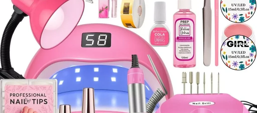 Kit Unhas em Gel Completo Profissional Manicure 