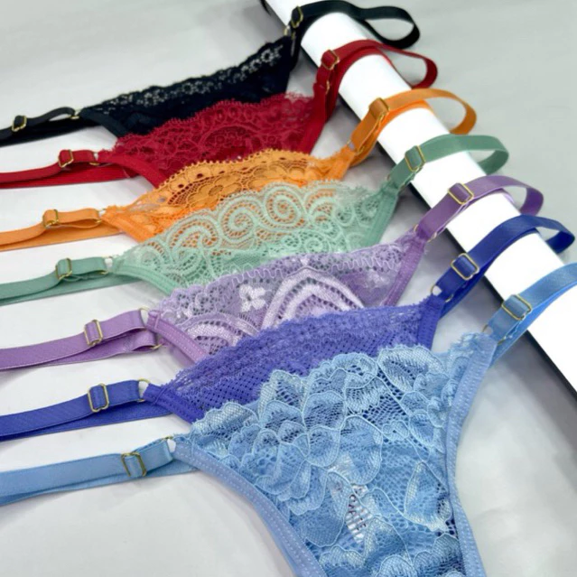 Kit 10 Calcinhas Renda com Regulagem Lateral Feminina Academia Sexy Microfibra