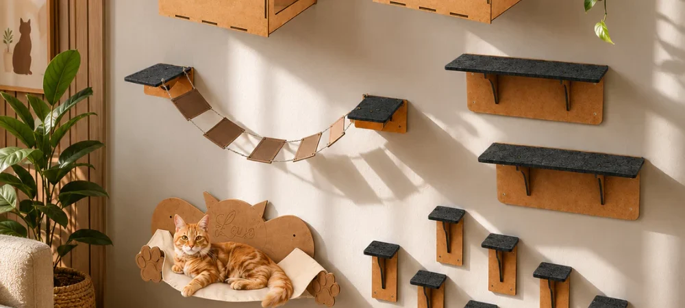 Playground Completo para Gatos com 15 Peças – estrutura em MDF