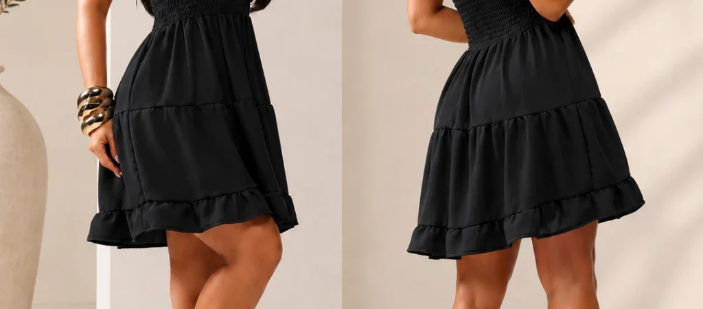 Vestido Curto Feminino Lastex com Alças Laço Moda Verão (15)
