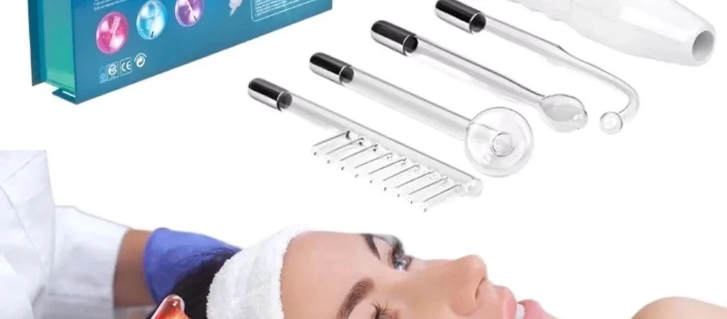Alta Frequência Facial Portátil com 4 Eletrodos | Aparelho Estético para Limpeza de Pele e Cuidados Faciais