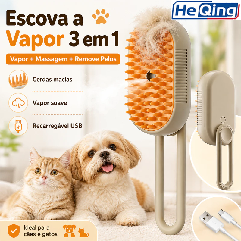 Escova A Vapor Para Gatos e Cães 3 Em 1 Elétricas Pentes De Massagem Animais Estimação