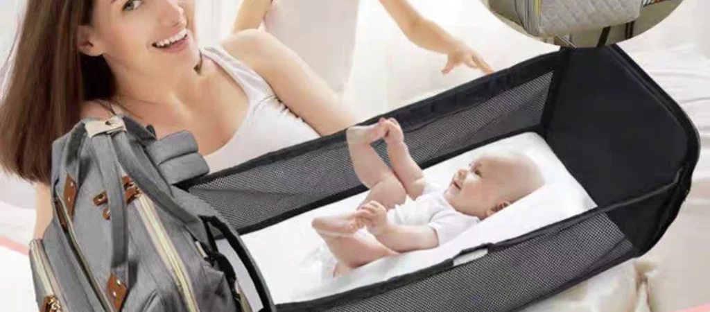 Mochila Bolsa Maternidade Multifuncional Vira Berço Portátil Impermeável