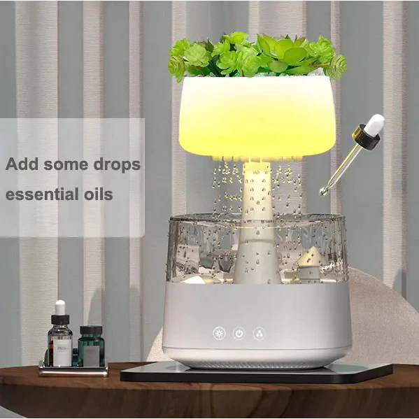 Umidificador com função Bluetooth que permite reproduzir música e oferece uma sensação de toque natural.
