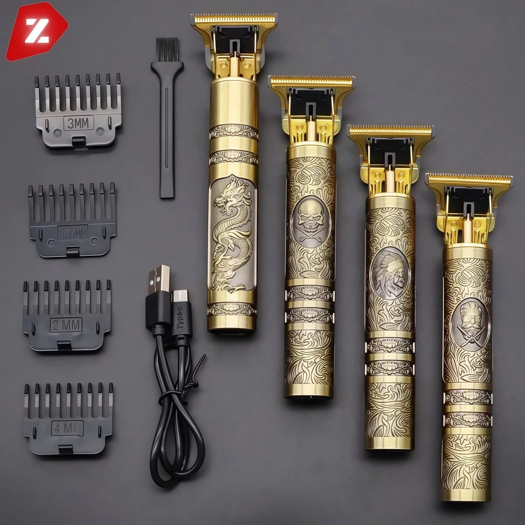 Máquina de Cortar Cabelo Dragão Aparador de Barba Masculino Sem Fio USB