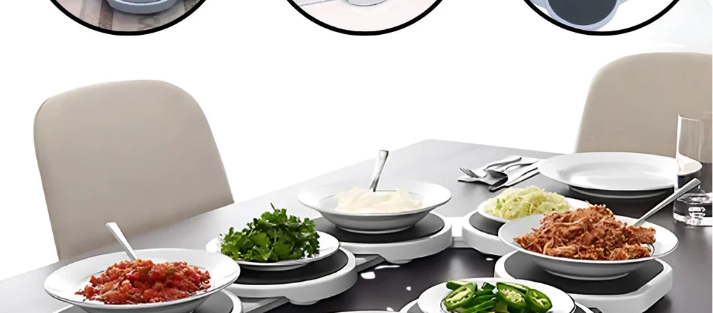 Plataforma Giratoria 360 Graus Centro de Mesa Giratório Para Pratos Mesa de Jantar Buffet de Luxo