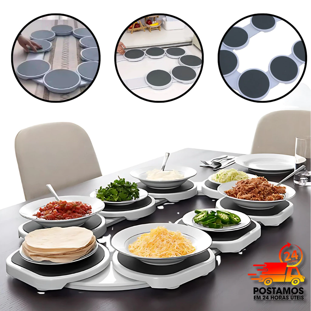 Plataforma Giratoria 360 Graus Centro de Mesa Giratório Para Pratos Mesa de Jantar Buffet de Luxo
