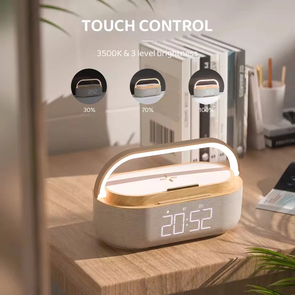 Caixinha de Som Bluetooth Portátil Premiun Com Carrgador Por Indução Rádio FM e Luzes RGB